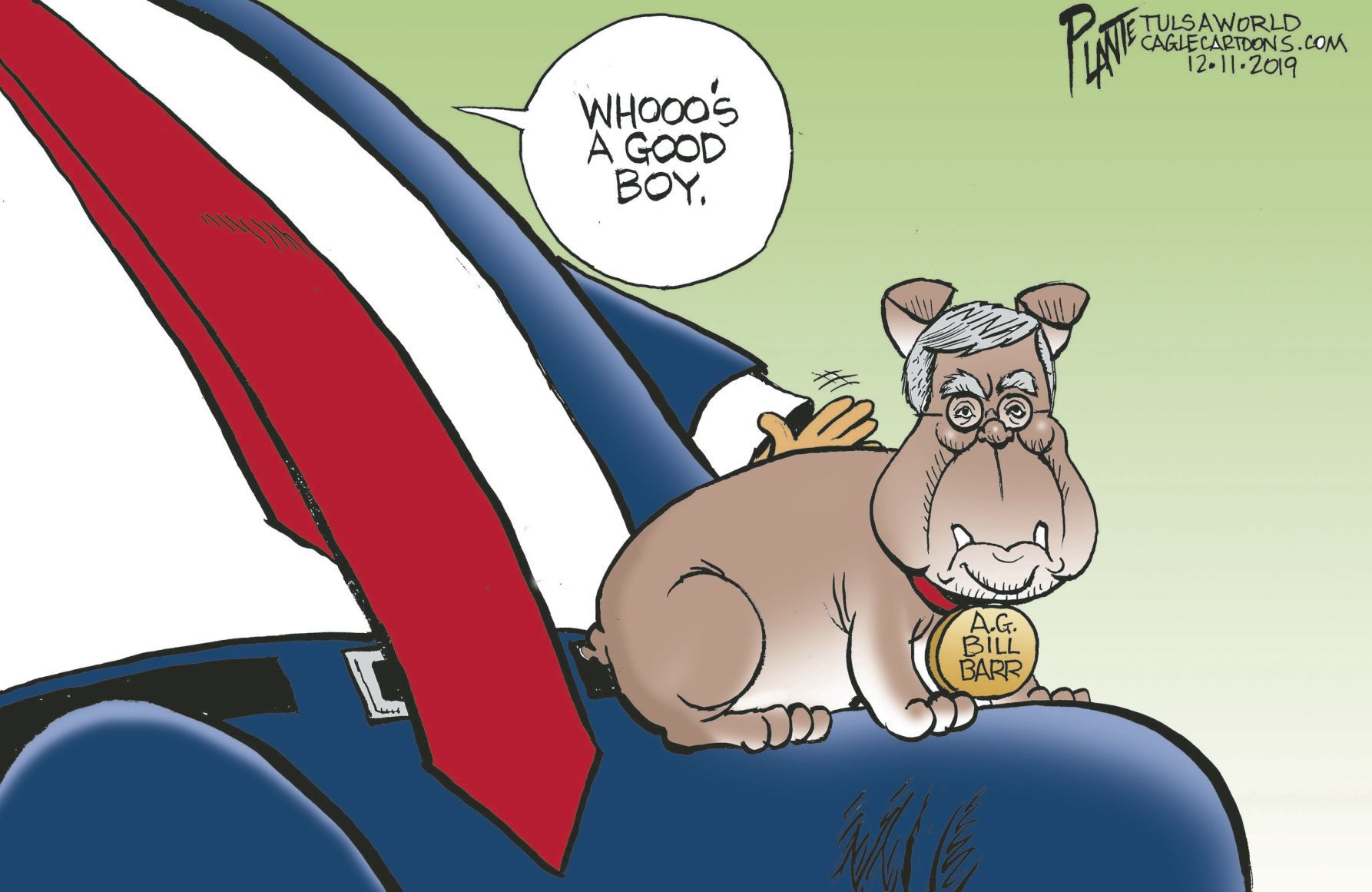 Bruce Plante Cartoon: Trump and Bill Barr